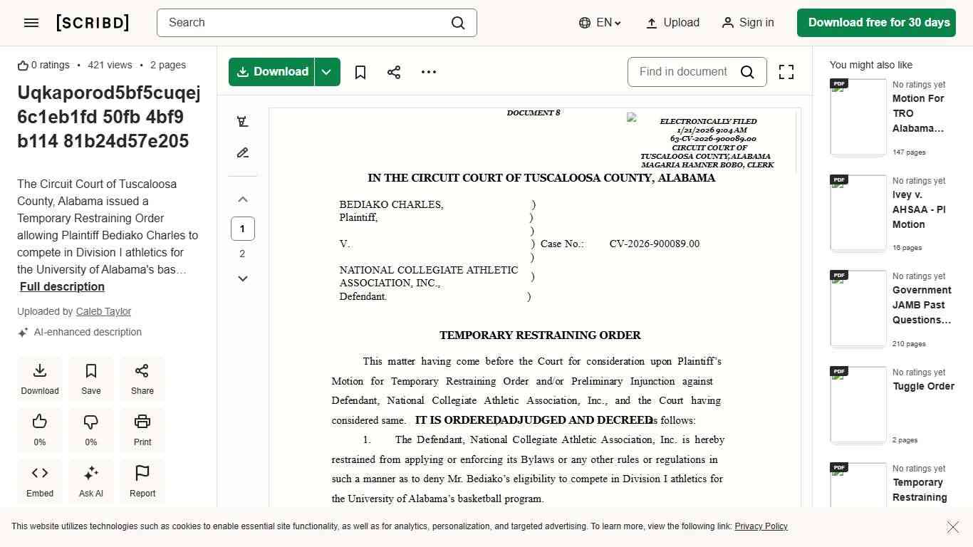 Uqkaporod5bf5cuqejytuwm2 6c1eb1fd 50fb 4bf9 b114 81b24d57e205 PDF Virginia Circuit Court Injunction